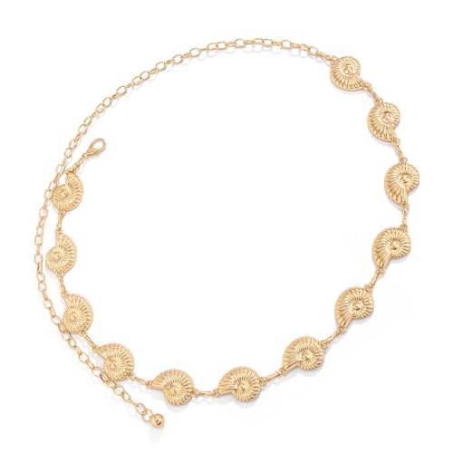 Fluxioxtna Verstellbare Taillenkette Handgefertigte Muschelstärker Conch Body Schmuck Für Frauen Mädchen Stilvoller Strand Urlaub Accessoire Natural Shell Beach von Fluxioxtna