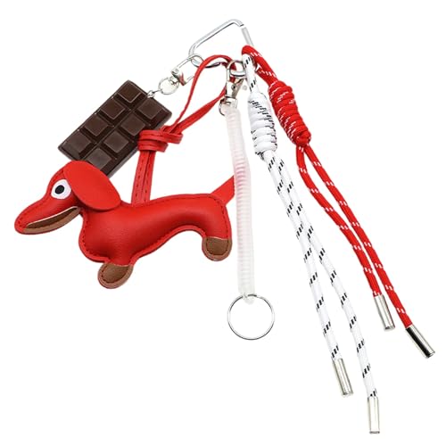 Wursthundschlüsselkettenschokolade Keying Anhänger Auto Schlüsselkette Hängende Ornamente PU Schlüsselinhaber Bag Charme Dekorationen von Fluxioxtna