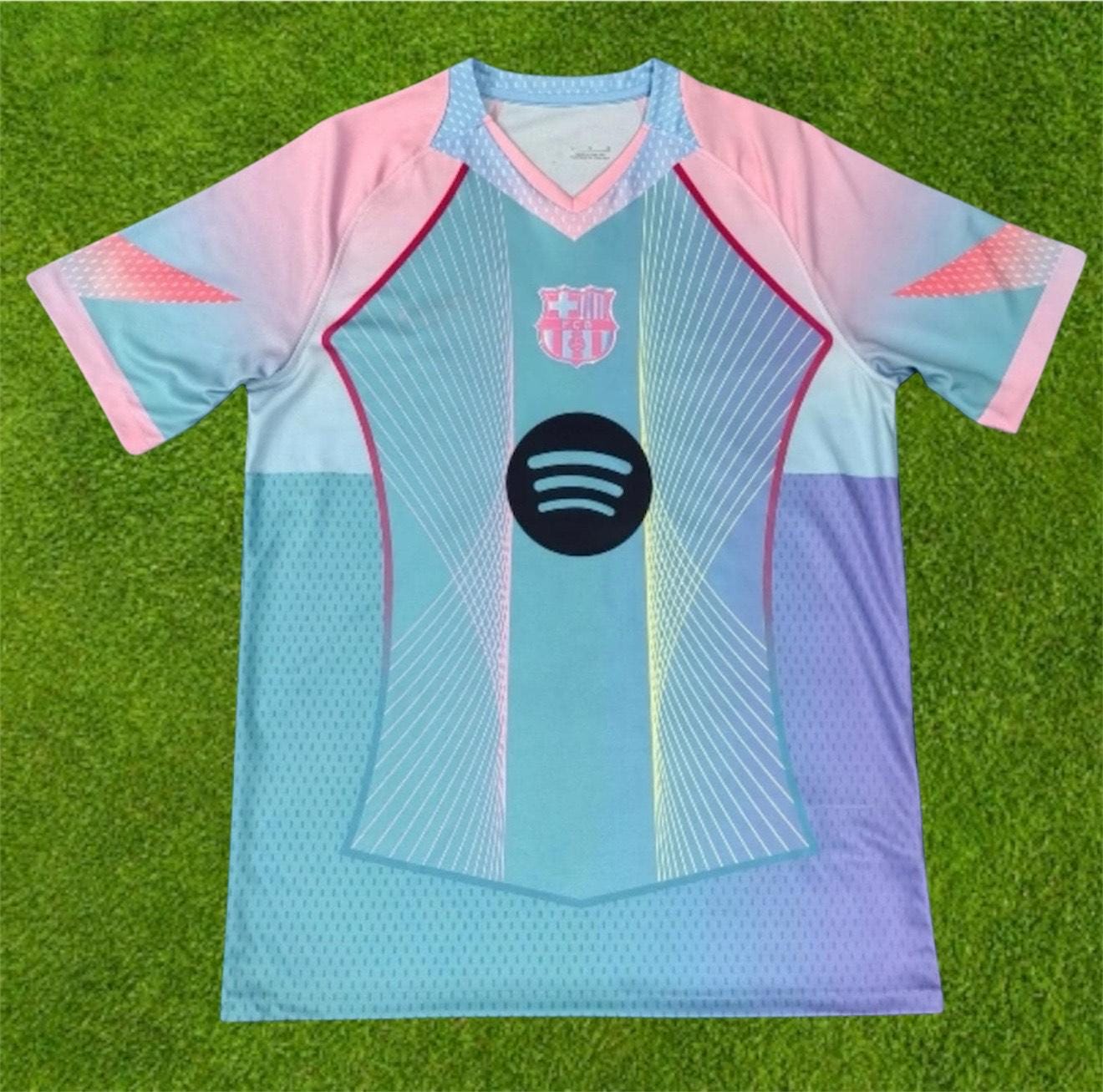 Blaues Barcelona 2025 Fußballtrikot - Kinder & Erwachsene Premium Handarbeit von Fluxmind