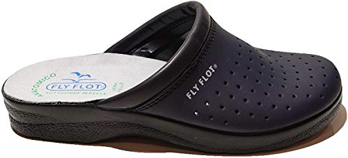 Anatomische Herren-Hausschuhe Blau Weiß Made in Italy Fly Flot Weiß FLYFLOT Art 7264, Blau - blau - Größe: 47 EU von Fly Flot