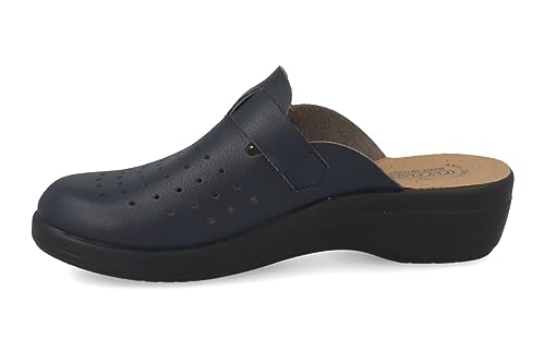 Fly Flot | Color Professional, Damen-Hausschuhe mit verstellbarem Riemen, Pantoffeln mit Obermaterial und Einlegesohle aus Evopell, Blau, 38, blau, 38 EU von Fly Flot