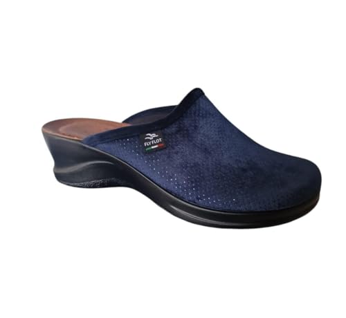 Fly Flot Damen Ciabatta Donna In Microfibra, Sottopiede Imbottito Anti-Shock In Pelle, Suola In Poliuretano Piumatec 5cm Hausschuh, türkis, 40 EU von Fly Flot