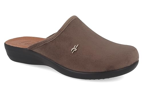 Fly Flot Damen Ciabatta Donna Invernale In Velluto Con Sottopiede Imbottito Antishock In Pelle Hausschuh, Eiche, 42 EU von Fly Flot