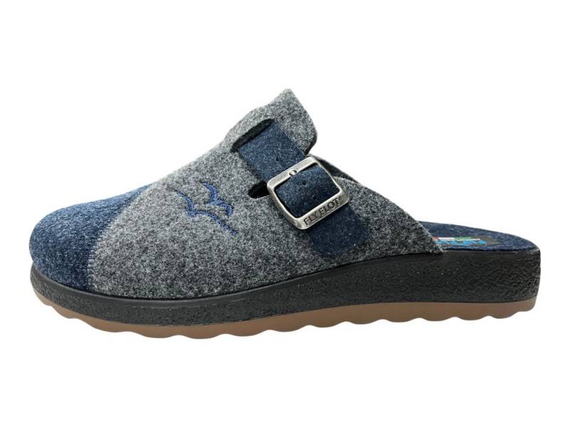 Fly Flot Herren FLY FLOT Filz Pantoffel 220089-05 blue Hausschuh von Fly Flot