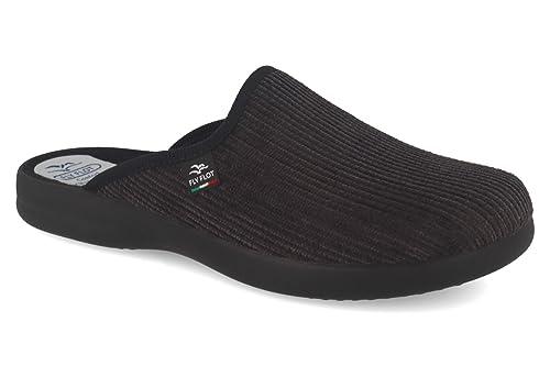 Fly Flot Herren Hausschuh Cord Pantoffel mit Leichter Piumatech Laufsohle 220092, Größe:42 EU, Farbe:Grau von Fly Flot