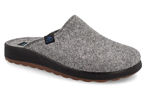Fly Flot Herren Hausschuh Wollfilz Pantoffel mit Anti Shock Funktion 220082, Größe:42 EU, Farbe:Grau von Fly Flot