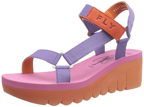 Fly London Damen Yefa726fly Sandale, Orange/Violett/Rosen, 41 EU von FLY London