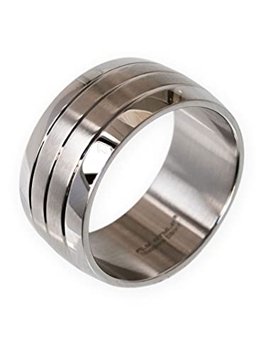 Fly Style Breite Bandringe Edelstahl Ring - Ringe für Herren, Ring Grösse:21.0 mm von Fly Style