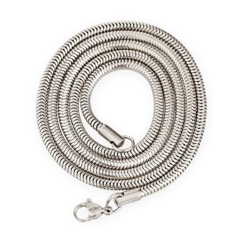 Fly Style Schlangenkette Edelstahl silber 0.9mm I 1.2mm I 2mm I 3.2mm · Halskette Herren Damen · 41-76cm, Längen:ca. 51.0 cm, Stärke:1.2 mm von Fly Style