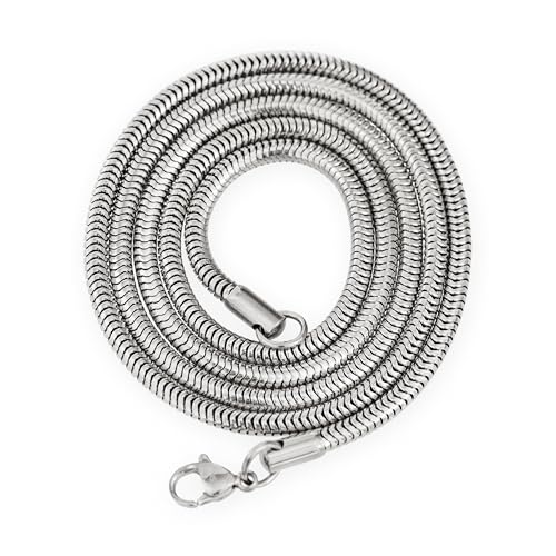 Fly Style Schlangenkette Edelstahl silber 0.9mm I 1.2mm I 2mm I 3.2mm · Halskette Herren Damen · 41-76cm, Längen:ca. 56.0 cm, Stärke:0.9 mm von Fly Style