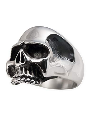 Fly Style Totenkopf Ring Aus 316L Edelstahl - Skull Gothic Schmuck, Größe: 19.1 mm von Fly Style