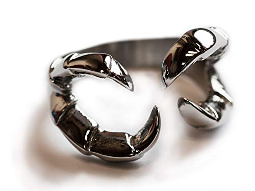 Fly Style 1 Stück Ringe aus Edelstahl - Totenkopf, Alien, Drache, Eisernes Kreuz, Ring Grösse:21.0 mm, Modelle:Adlerklaue Eagle Indianer von Fly Style