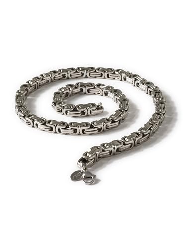 Fly Style 6 mm Starke Vierkant-Königskette oder Königs-Armband aus Edelstahl, Farbwahl:Silber, Längen:18 cm von Fly Style