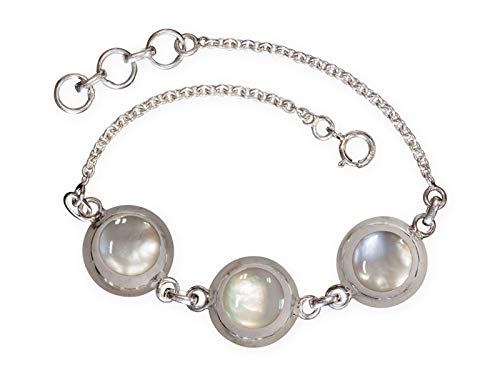 Fly Style Armband Damen aus Silber 925 - Koralle Muschel Perlmutt, Farbwahl:helles Perlmutt von Fly Style