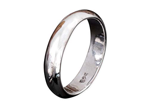 Fly Style Bandring für Damen und Herren aus 925 Sterling Silber | 4-10 mm breit | matt oder poliert, Ring Grösse:20.3 mm, Oberfläche:4mm Poliert von Fly Style