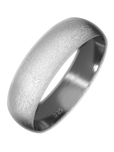 Fly Style Bandring für Damen und Herren aus 925 Sterling Silber | 4-10 mm breit | matt oder poliert, Ring Grösse:21.0 mm, Oberfläche:6mm Matt von Fly Style