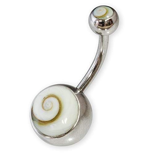 Fly Style Bauchnabelpiercing 316L Chirurgenstahl - Banane Nabel Piercing mit Shiva Auge - Hypoallergenes Belly Piercing - Für Damen und Teens, Farbwahl:Shivaauge von Fly Style