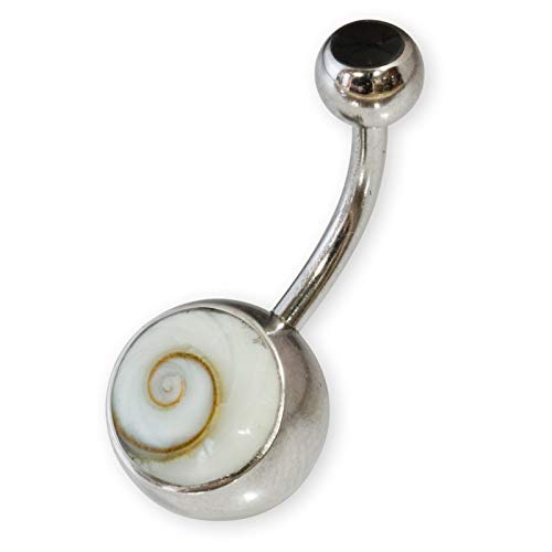 Fly Style Bauchnabelpiercing 316L Chirurgenstahl - Banane Nabel Piercing mit Shiva Auge - Hypoallergenes Belly Piercing - Für Damen und Teens, Farbwahl:schwarz von Fly Style