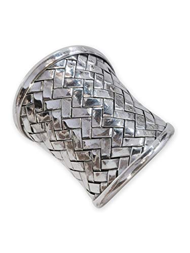 Fly Style - Breiter Silber-Ring aus 925 Sterling Silber - geflochten/gewebt, Ring Grösse:17.2 mm von Fly Style