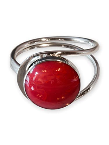 Fly Style Finger-Ring aus 925 Sterling Silber in Koralle Optik von Fly Style