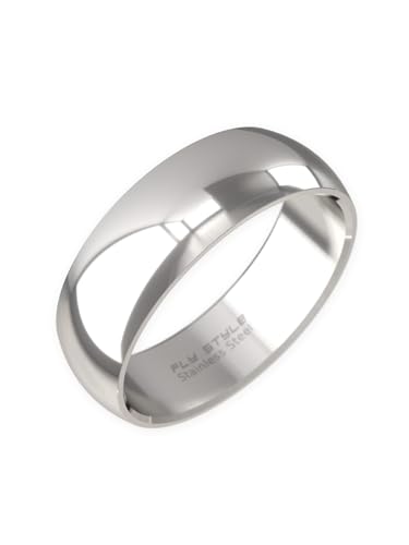 Fly Style Breiter Edelstahl Bandring - Herren Damen Daumenring - Hochwertiger Verlobungs- und Ehering, Ring Grösse:17.2 mm, Oberfläche:8mm Poliert von Fly Style