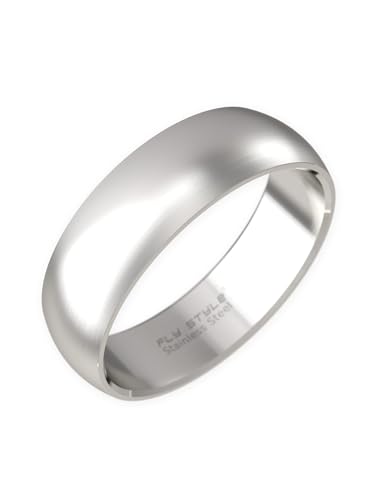 Fly Style Breiter Edelstahl Bandring - Herren Damen Daumenring - Hochwertiger Verlobungs- und Ehering, Ring Grösse:21.0 mm, Oberfläche:8mm Matt von Fly Style