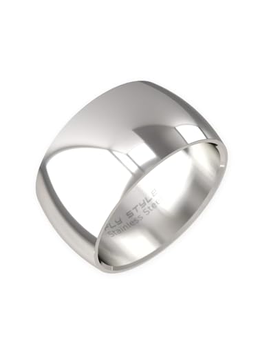 Fly Style Breiter Edelstahl Ring - Bandring - Herren Ring - Damen Ring - Daumenring - Hochwertige Ringe - Verlobungsring - Ehering Edelstahl, Ring Grösse:22.9 mm, Oberfläche:12mm Poliert Fly Style Breiter Edelstahl Ring - Bandring - Herren Ring - Damen Ring - Daumenring - Hochwertige Ringe - Verlobungsring - Ehering Edelstahl, Ring Grösse:22.9 mm, Oberfläche:12mm Poliert von Fly Style