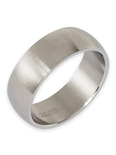 Fly Style Breite Bandringe Edelstahl Ring - Ringe für Herren - poliert oder gebürstet, Ring Grösse:23.9 mm, Oberfläche:8mm Matt von Fly Style