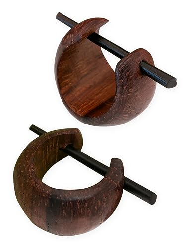 Fly Style Damen Ohrringe Creolen aus Holz- Kleine Holz Kreolen - Natur Damen Schmuck, Modelle:Modell B von Fly Style