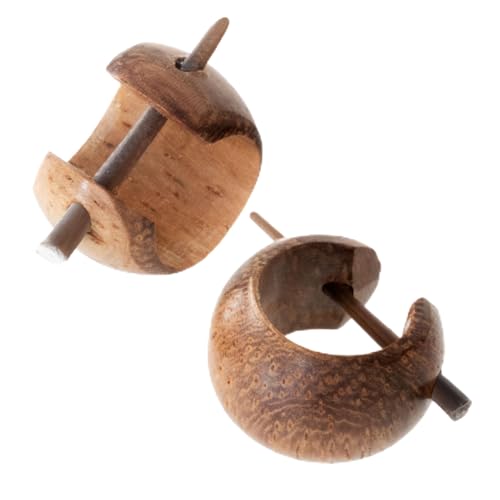 Fly Style Damen Ohrringe Creolen aus Holz- Kleine Holz Kreolen - Natur Damen Schmuck, Modelle:Modell F von Fly Style