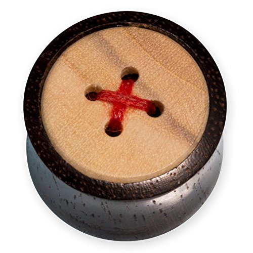 Fly Style Flesh Tunnel Piercing - Holz Tunnel mit Knopf Design, Grösse:24 mm Fly Style Flesh Tunnel Piercing - Holz Tunnel mit Knopf Design, Grösse:24 mm von Fly Style