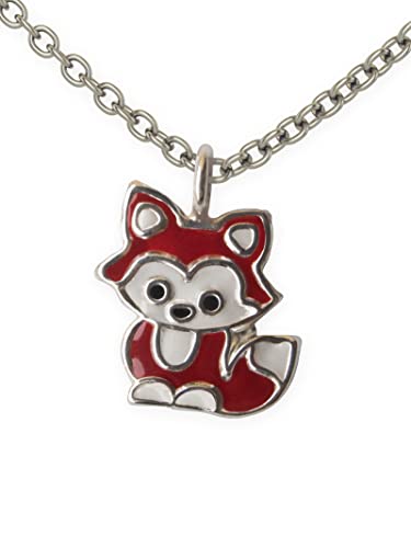 Fly Style Fuchs Anhänger für Kinder/Mädchen/Damen mit Kette Silber/Kinderschmuck Mädchen - Halskettchen von Fly Style