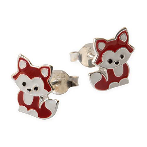 Fly Style Fuchs Schmuckset Silber 925 für Kinder - Mädchen Ohrringe/Damen - Ohrstecker in Schmuckschachtel von Fly Style