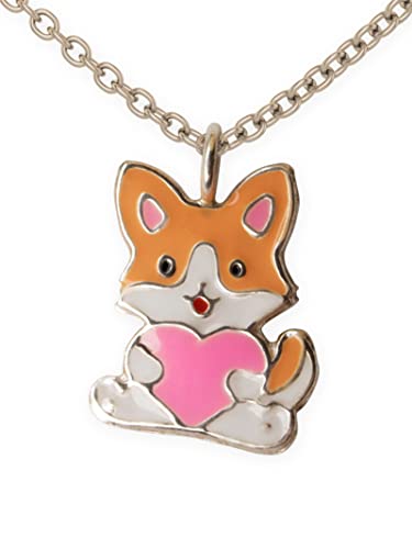 Fly Style Fuchs mit Herz Anhänger für Kinder/Mädchen/Damen mit Kette Silber/Kinderschmuck Mädchen - Halskettchen von Fly Style