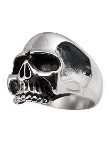Fly Style Totenkopf Ring aus 316L Edelstahl - Skull Ring - Gothic Schmuck, Totenkopf Schmuck, Ring Grösse:22.0 mm von Fly Style