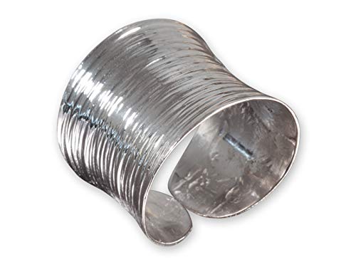 Fly Style Breiter Silberring Damen - Ring Silber 925 Damen offen verstellbar, Statement Ring, Ring Grösse:20.3 mm, Oberfläche:Poliert strukturiert Fly Style Breiter Silberring Damen - Ring Silber 925 Damen offen verstellbar, Statement Ring, Ring Grösse:20.3 mm, Oberfläche:Poliert strukturiert von Fly Style
