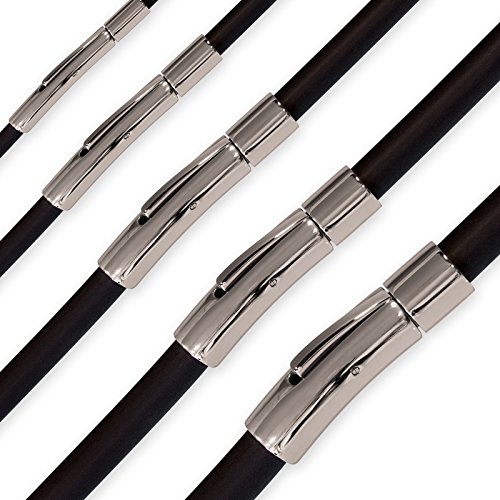 Fly Style Kautschuk-Kette oder Armband - Schwarze Halskette mit Edelstahl-Verschluß, Längen:ca. 65.0 cm, Stärke:4 mm von Fly Style