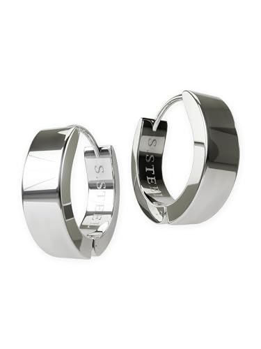 Fly Style Klappcreolen Edelstahl - Silber Hochglanz Poliert Creolen - Ohrringe Chirurgenstahl, Durchmesser:18 mm, Breite:5 mm von Fly Style