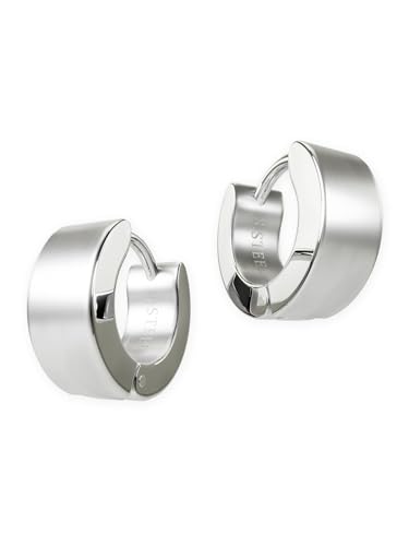 Fly Style Klappcreolen Edelstahl - Silber Matt Gebürstet Creolen - Ohrringe Chirurgenstahl, Durchmesser:10 mm, Breite:4 mm von Fly Style