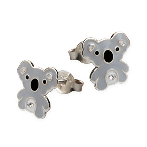Fly Style Koala Schmuckset Silber 925 für Kinder - Mädchen Ohrringe/Damen - Ohrstecker im Samtsäckchen von Fly Style