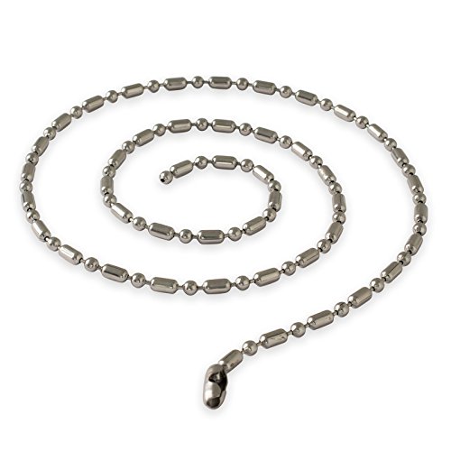 Fly Style Kugelkette Edelstahl Silber · Stärken 1,6-8mm · Längen 20-180 cm · Dog Tag Halskette für Herren und Damen, Längen:ca. 90.0 cm, Stärke:1.6 mm von Fly Style