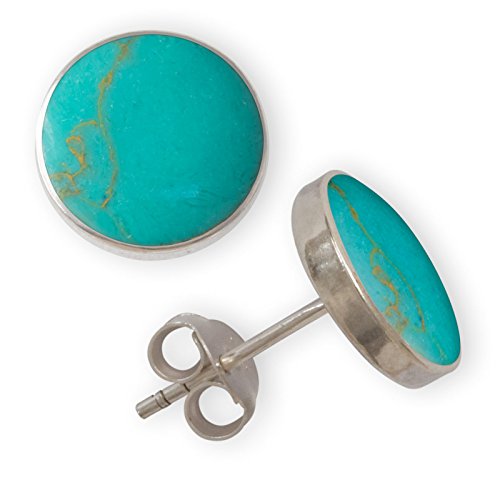 Fly Style Ohrstecker Silber 925 - Muschel Ohrstecker - Ohrringe mit Stein und Muschel - Perlmutt Schmuck, Grösse:6 mm, Farbwahl:grün von Fly Style