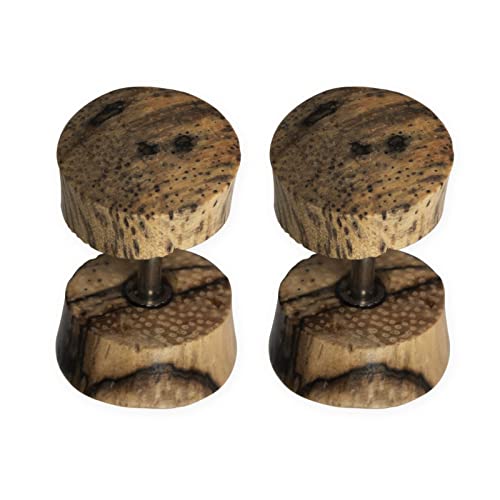 Fly Style Ohrringe Ohrstecker Fake Plug aus Holz, Horn oder Knochen - Natur Damen Schmuck, Modelle:Modell E (Paar) von Fly Style