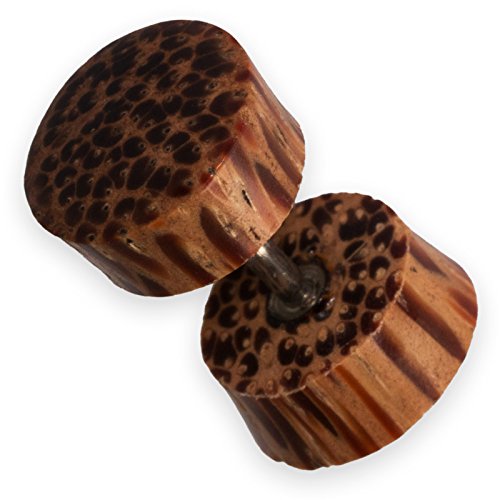 Fly Style Ohrringe Ohrstecker Fake Plug aus Holz, Horn oder Knochen - Natur Damen Schmuck, Modelle:Modell G von Fly Style