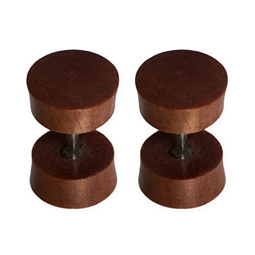 Fly Style Ohrringe Ohrstecker Fake Plug aus Holz, Horn oder Knochen - Natur Damen Schmuck, Modelle:Modell M (Paar) von Fly Style