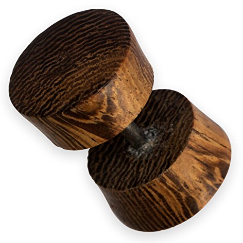 Fly Style Ohrringe Ohrstecker Fake Plug aus Holz, Horn oder Knochen - Natur Damen Schmuck, Modelle:Modell R von Fly Style
