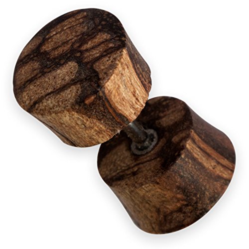 Fly Style Ohrringe Ohrstecker Fake Plug aus Holz, Horn oder Knochen - Natur Damen Schmuck, Modelle:Modell S von Fly Style