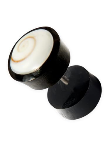 Fly Style Ohrringe Ohrstecker Fake Plug aus Horn mit Shiva Auge - Natur Damen Schmuck, Auswahl:Paar von Fly Style