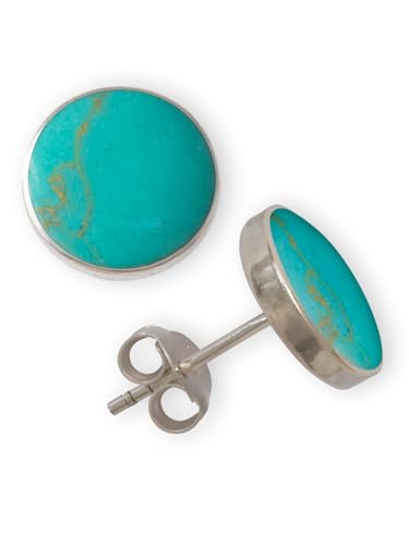 Fly Style Ohrstecker Silber 925 - Kunstharz in Türkis Optik Ohrstecker - Ohrringe Sterling Silber - Damen Schmuck, Grösse:10 mm von Fly Style