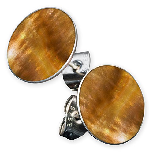 Fly Style - Ohrstecker mit Perlmutt, Shiva Auge oder Korallen-Optik - Handarbeit, Grösse:10 mm, Modelle:Modell C von Fly Style